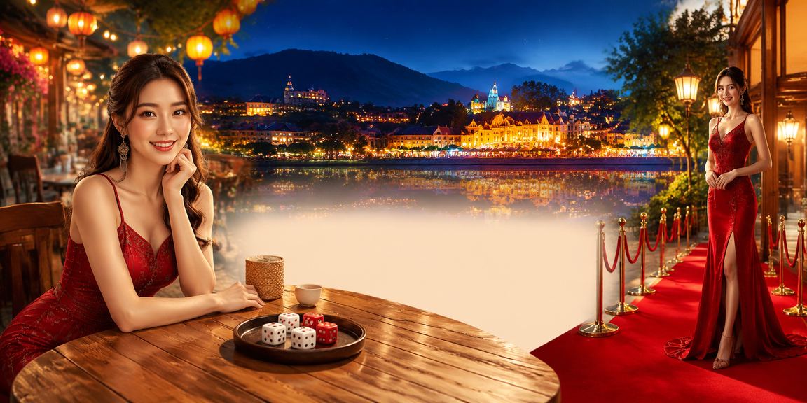 Người chơi thưởng thức xổ số và cá cược tại một quán cà phê phong cách Việt ở Sapa